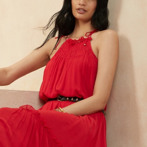 Banana Republic Crinkle Maxi Dress with Silk - Picture 2 of 10